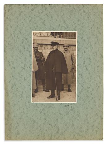 (WORLD WAR I--FRANCE.) POINCARÉ, RAYMOND. Three Photographs Signed, RPoincaré,